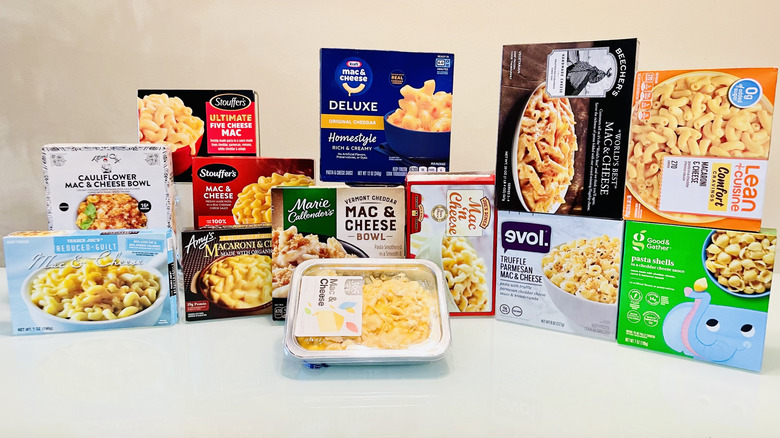 Collection of various frozen mac and cheeses